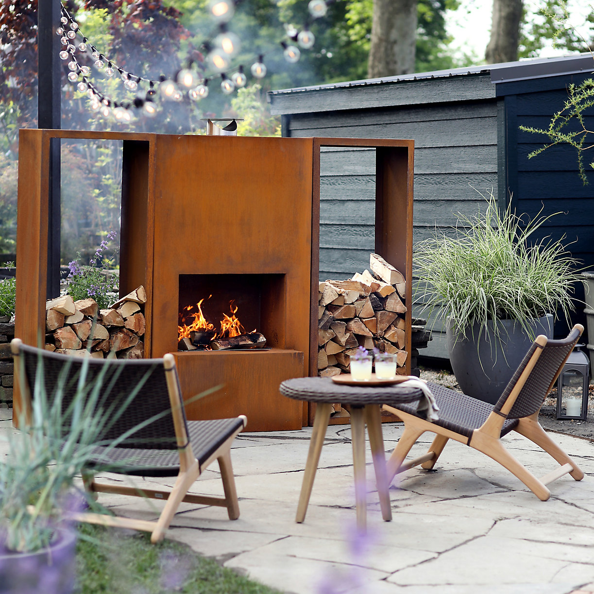 corten steel fireplace 1