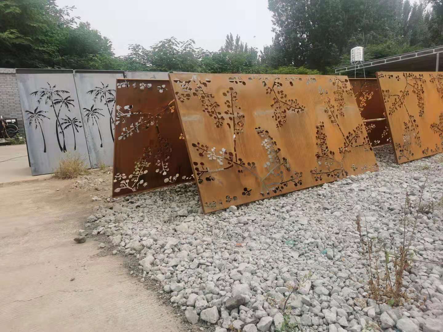 corten steel decorative screen art