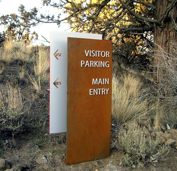 AHL corten steel sign for park