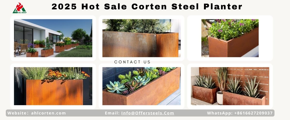 corten steel planter pot