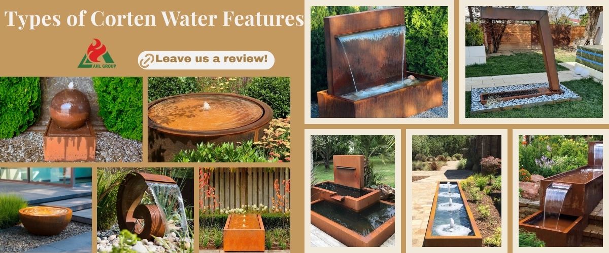 corten water fountain