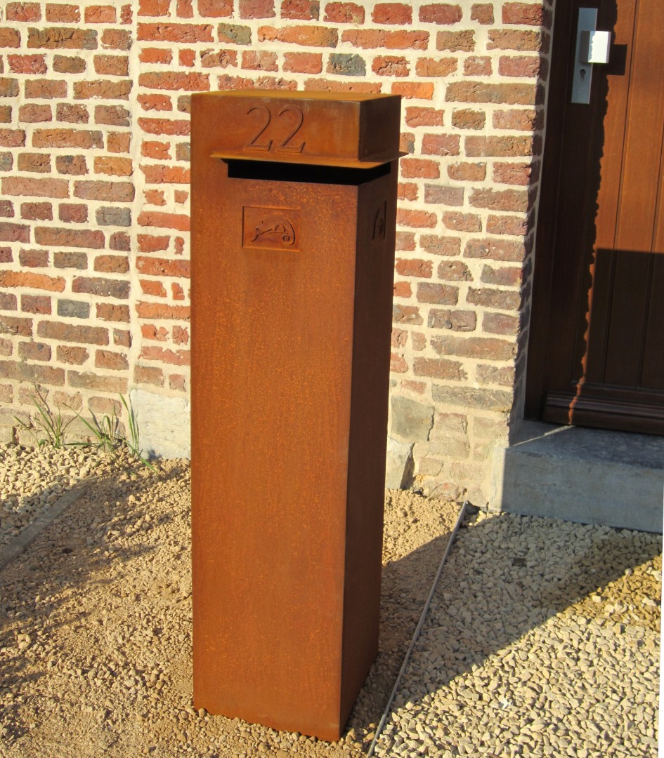 corten steel letterbox