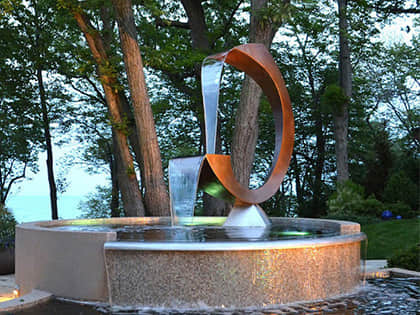 customized corten steel water fountain